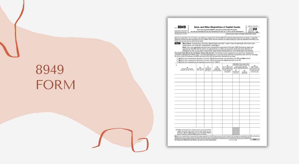 The blank copy of the 8949 tax form for print